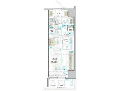 ブライズ吉野町(1K/6階)の間取り写真