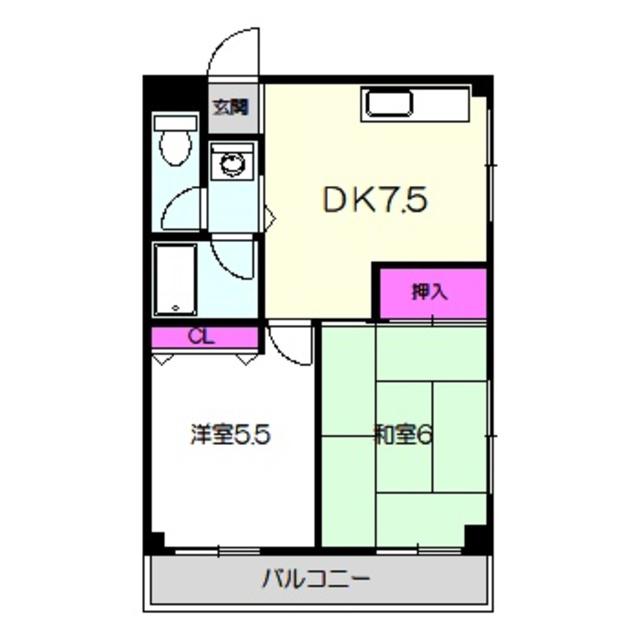 アマポーラ(2DK/3階)の間取り写真
