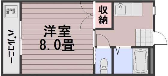 コープエスポワールI棟(1K/2階)の間取り写真