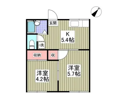 リブレス佐倉 II(2K/2階)の間取り写真