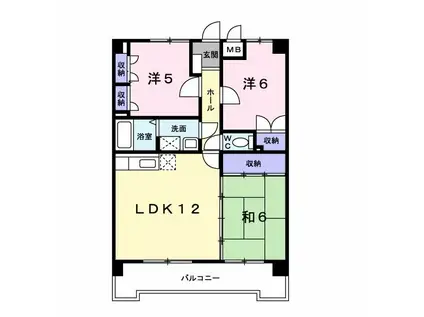 クレール空港前(3LDK/2階)の間取り写真