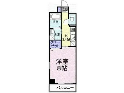 アルトピーノ(1K/3階)の間取り写真