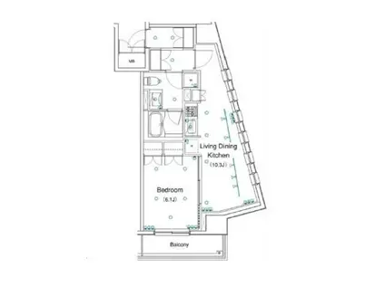 ブリリアイスト銀座東(1LDK/4階)の間取り写真