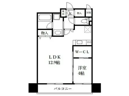 ネストピア博多グランドステージII(1LDK/11階)の間取り写真