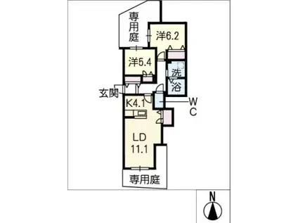 LA MAISON D I GREC(2LDK/1階)の間取り写真