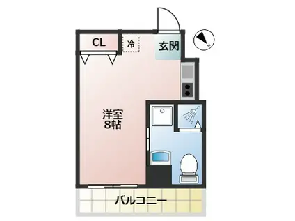 ロジュマン祐天寺(ワンルーム/3階)の間取り写真