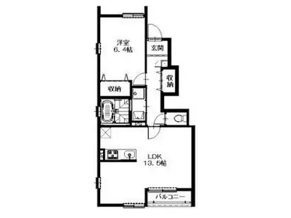 AMULET(1LDK/1階)の間取り写真