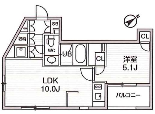 大田西馬込レジデンス(1LDK/1階)の間取り写真