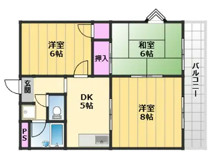 RICHウエストフィールド(3K/3階)の間取り写真