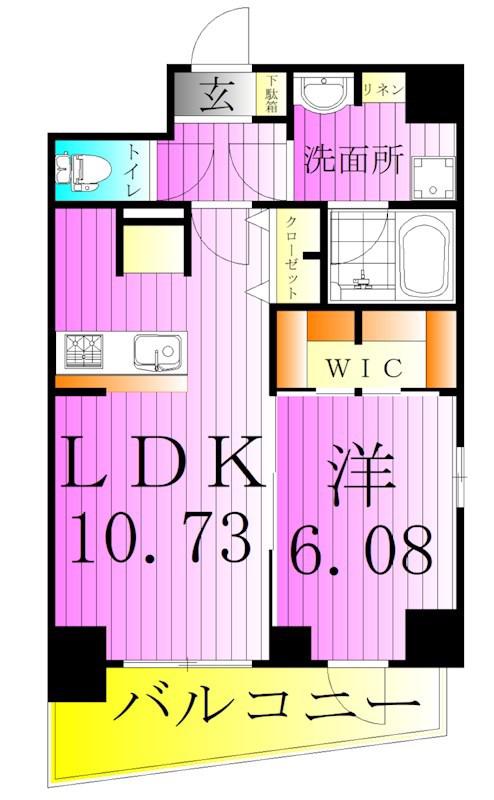S-RESIDENCE千住大橋(1LDK/8階)の間取り写真