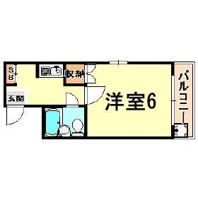 松原マンション(1K/4階)の間取り写真
