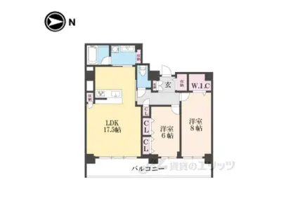 ROUAGE御所南(2LDK/2階)の間取り写真