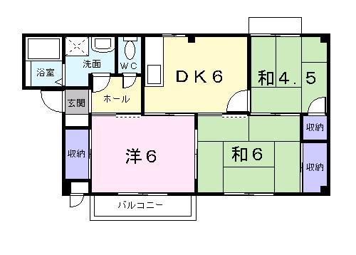 サンヴィレッジ上尾I(3DK/2階)の間取り写真