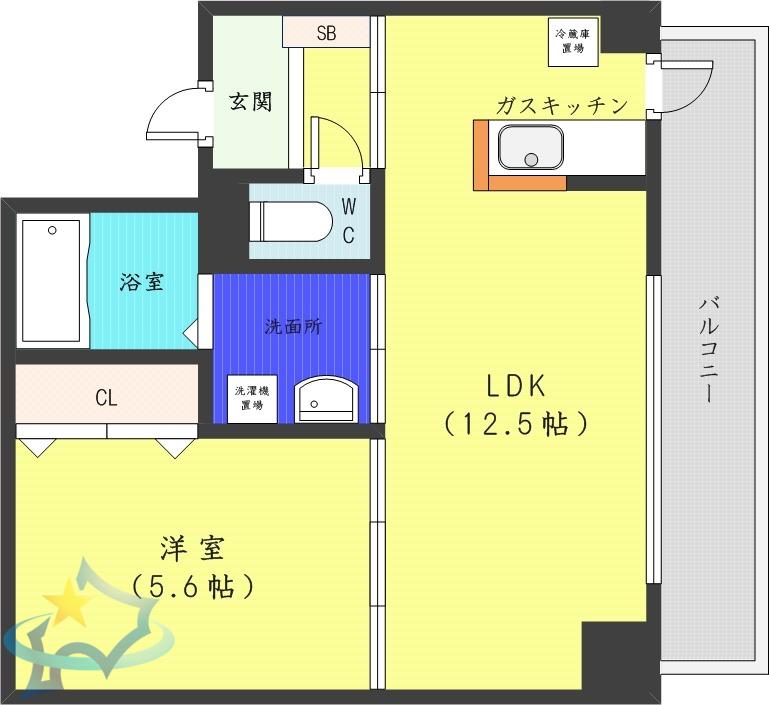 プリズム・ヴィラ(1LDK/3階)の間取り写真
