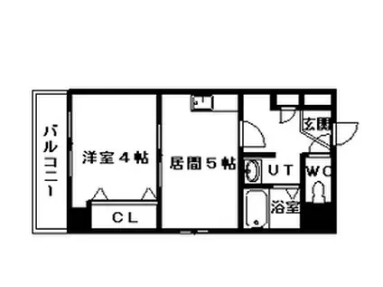 クレール(1DK/2階)の間取り写真