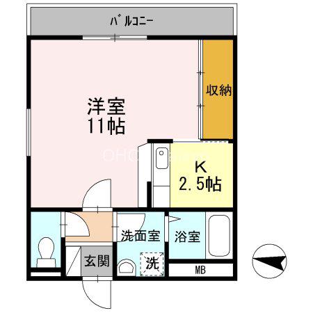 エストレノ(1K/3階)の間取り写真