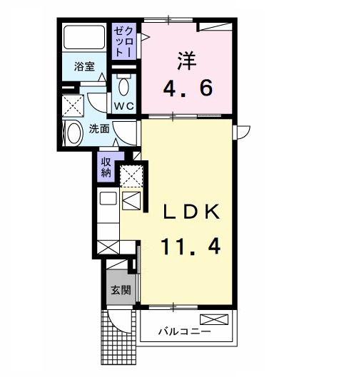 コンフォルターブルVI(1LDK/1階)の間取り写真