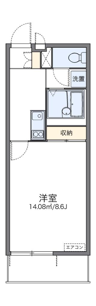 レオネクストアイ(1K/1階)の間取り写真