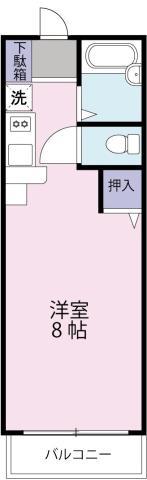 グリッサンド壱番館(1K/2階)の間取り写真