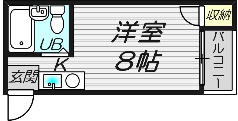 ハイツミスミ(1K/4階)の間取り写真