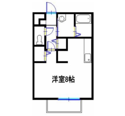 コンフォートテクノIIA(ワンルーム/2階)の間取り写真