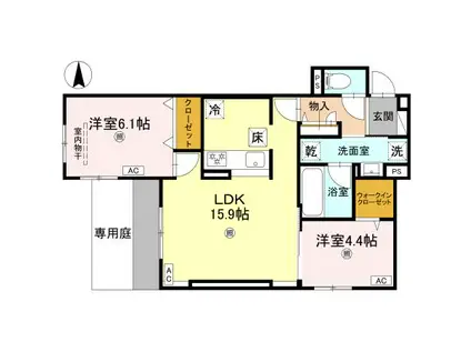 D-ROOM平野区加美東5丁目PJ(2LDK/1階)の間取り写真