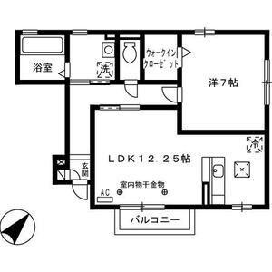 セジュールS・B(1LDK/1階)の間取り写真