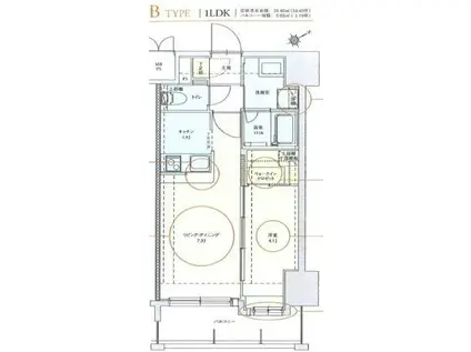 ネストピア博多駅前II(1LDK/4階)の間取り写真
