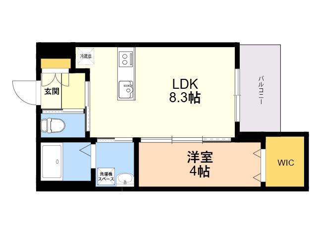 南区井尻2丁目(1LDK/1階)の間取り写真