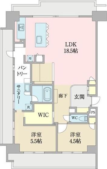 野村三好ヶ丘ヒルズ参番館(2LDK/10階)の間取り写真