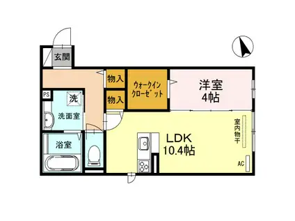 BRAMA甲東(1LDK/1階)の間取り写真