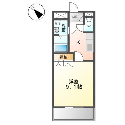 コンフィード(1K/1階)の間取り写真