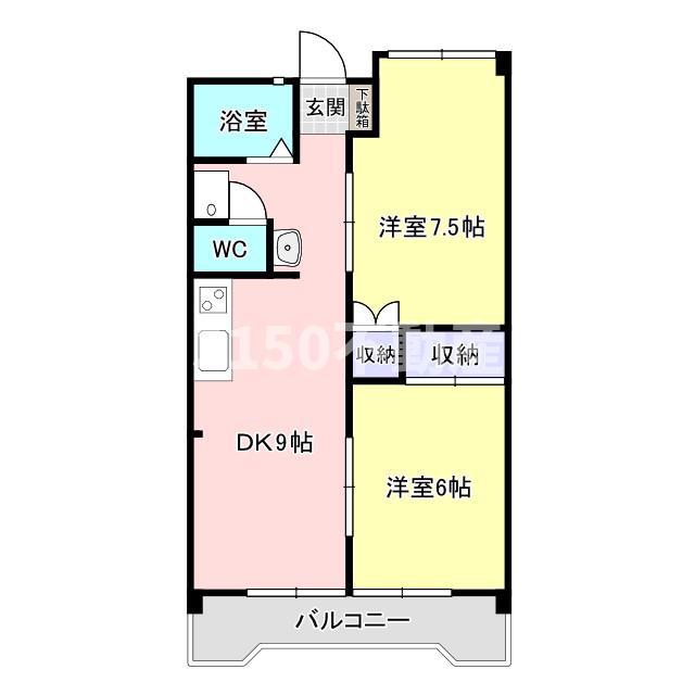 広瀬ビル(2LDK/4階)の間取り写真