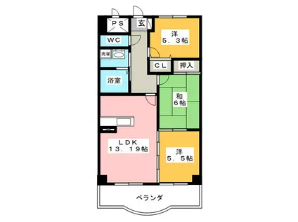 SEJOUR T・J・M(3LDK/1階)の間取り写真