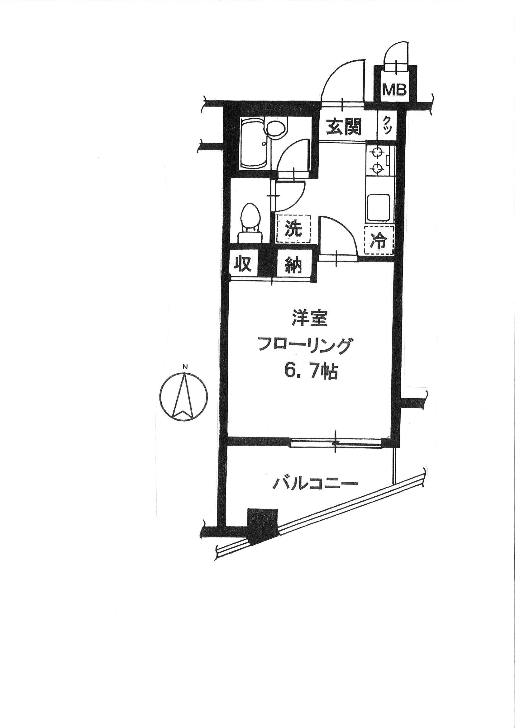 フォレスト・ヴィラ(1K/4階)の間取り写真