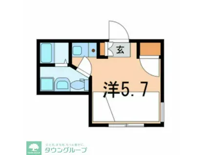 コンテル旗の台(ワンルーム/3階)の間取り写真