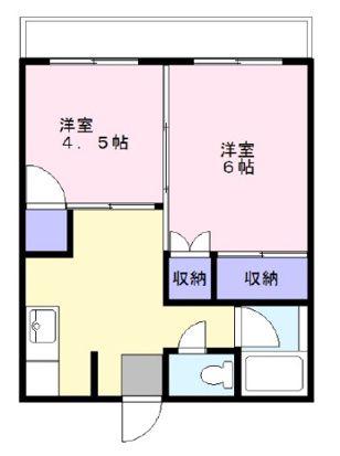 ウッディサンハイム(2DK/6階)の間取り写真