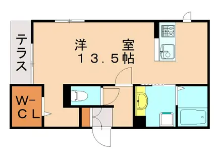 AVENUE263(ワンルーム/1階)の間取り写真