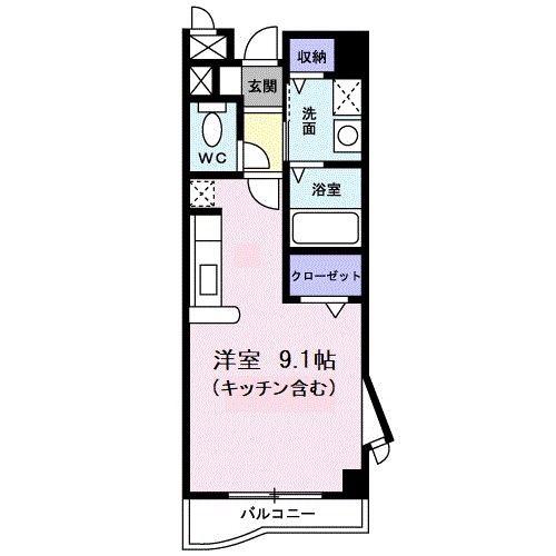 レジデンス東(ワンルーム/3階)の間取り写真