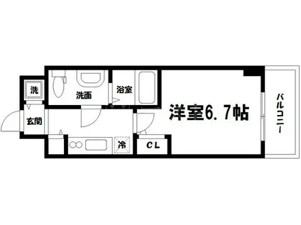 エスレジデンス北浜(1K/11階)の間取り写真