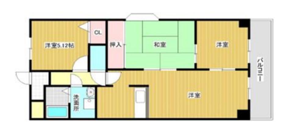 ルモンド刑部(3LDK/2階)の間取り写真