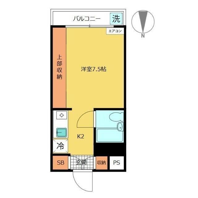 ユースフル下落合(1K/1階)の間取り写真