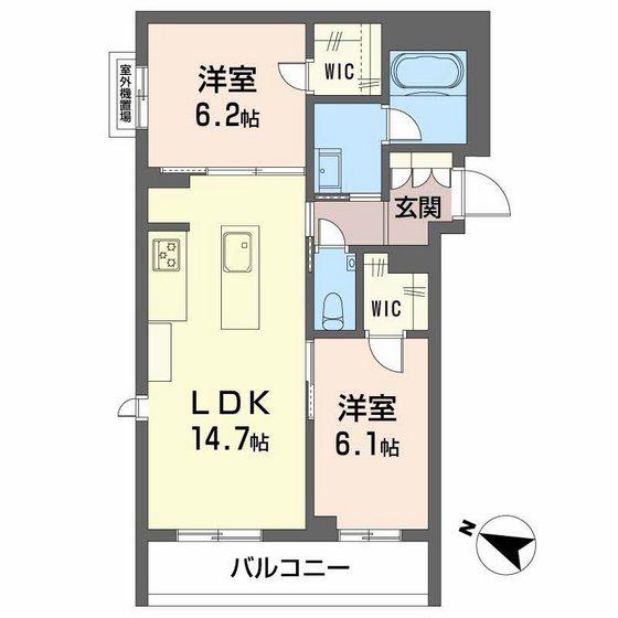 CASA ニックスV(2LDK/3階)の間取り写真