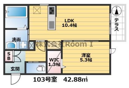 GRANDEUR都島・旭化成ヘーベルメゾンHEBEL HAUS(1LDK/1階)の間取り写真
