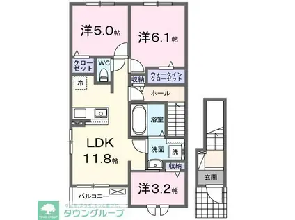 サンレジデンスII(3LDK/2階)の間取り写真