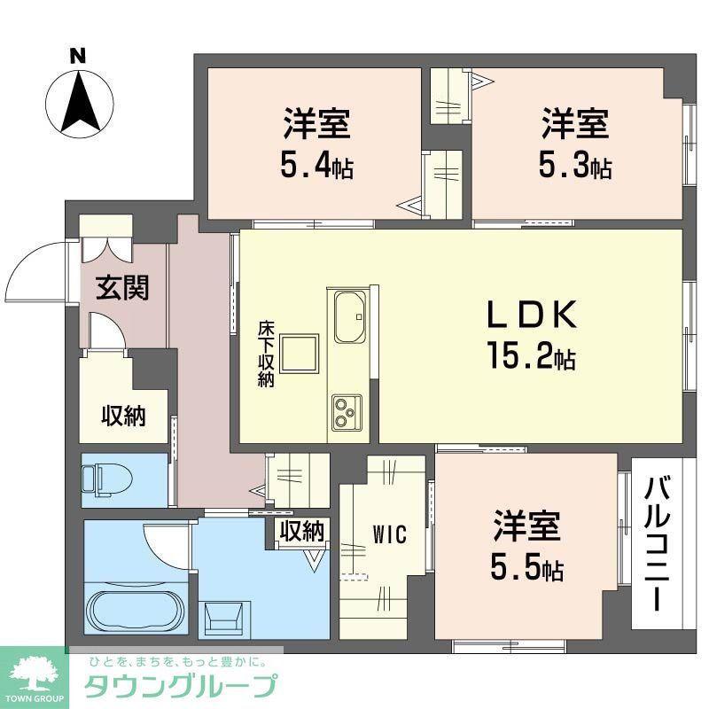 リラフォート アイナ(3LDK/1階)の間取り写真