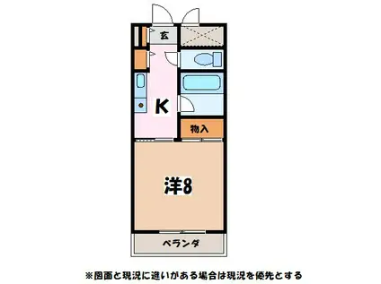 メゾン渚(1K/1階)の間取り写真