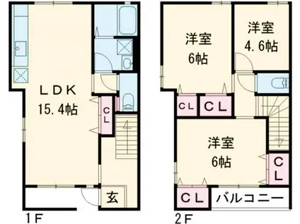 ポラリスNI(3LDK/1階)の間取り写真