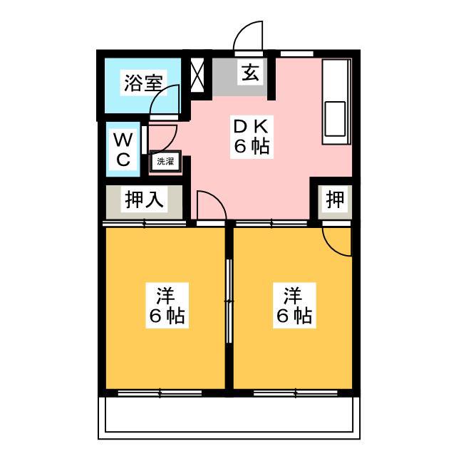 メルヘンプラザ(2DK/1階)の間取り写真