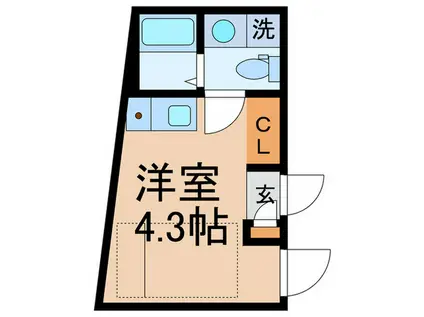 松原STATION FRONT(ワンルーム/1階)の間取り写真